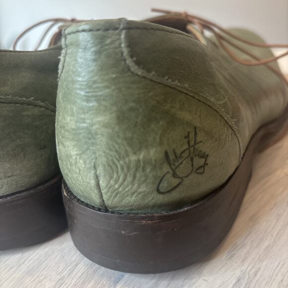 John Fluevog Men\'s Size 10 Olive Green Leather Oxford Lace Up Shoes main image 8
